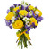 bouquet of yellow roses and irises. Chelyabinsk