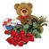 red roses with teddy and chocolates. Chelyabinsk