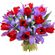 bouquet of tulips and irises. Chelyabinsk